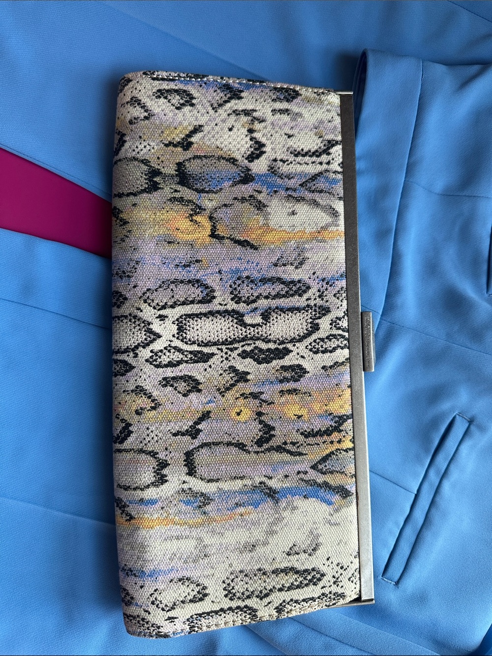 RACHEL Rachel Roy Multicolor Snake-Print Clutch